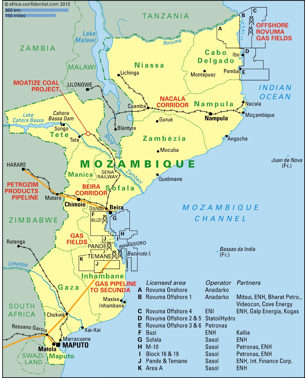 Mozambique Oil Map